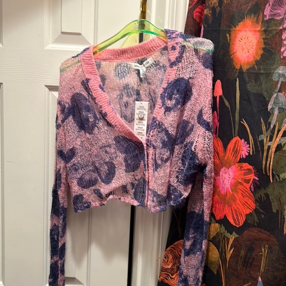 UO Sadie Printed Semi-Sheer Cardigan XL NWT - Picture 3 of 10